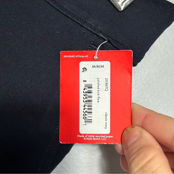 NWT Spanx Polished Kick Flare Pants In Classic Navy Blue Petite - Picture 4 of 5
